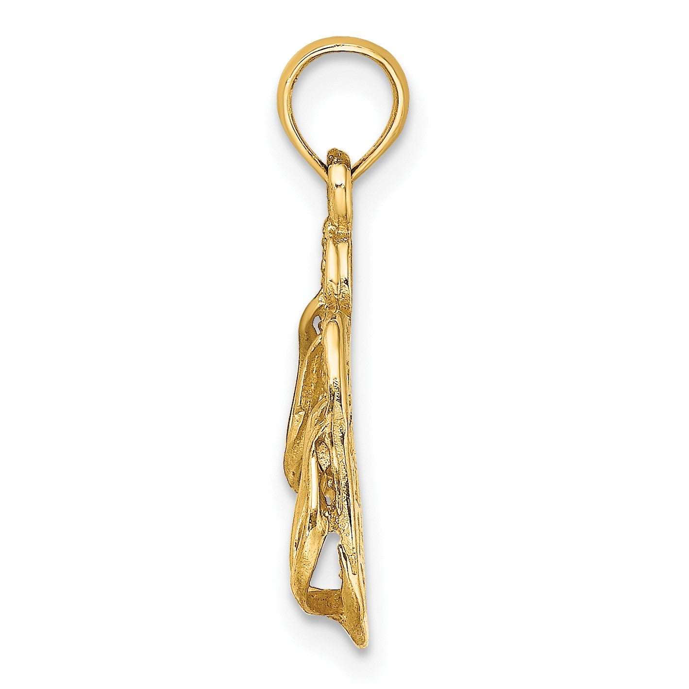 14K  3-D OCEAN CITY Double Flip-flop Charm