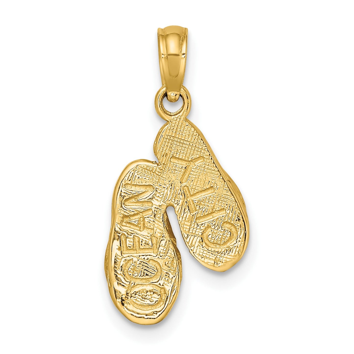 14K  3-D OCEAN CITY Double Flip-flop Charm