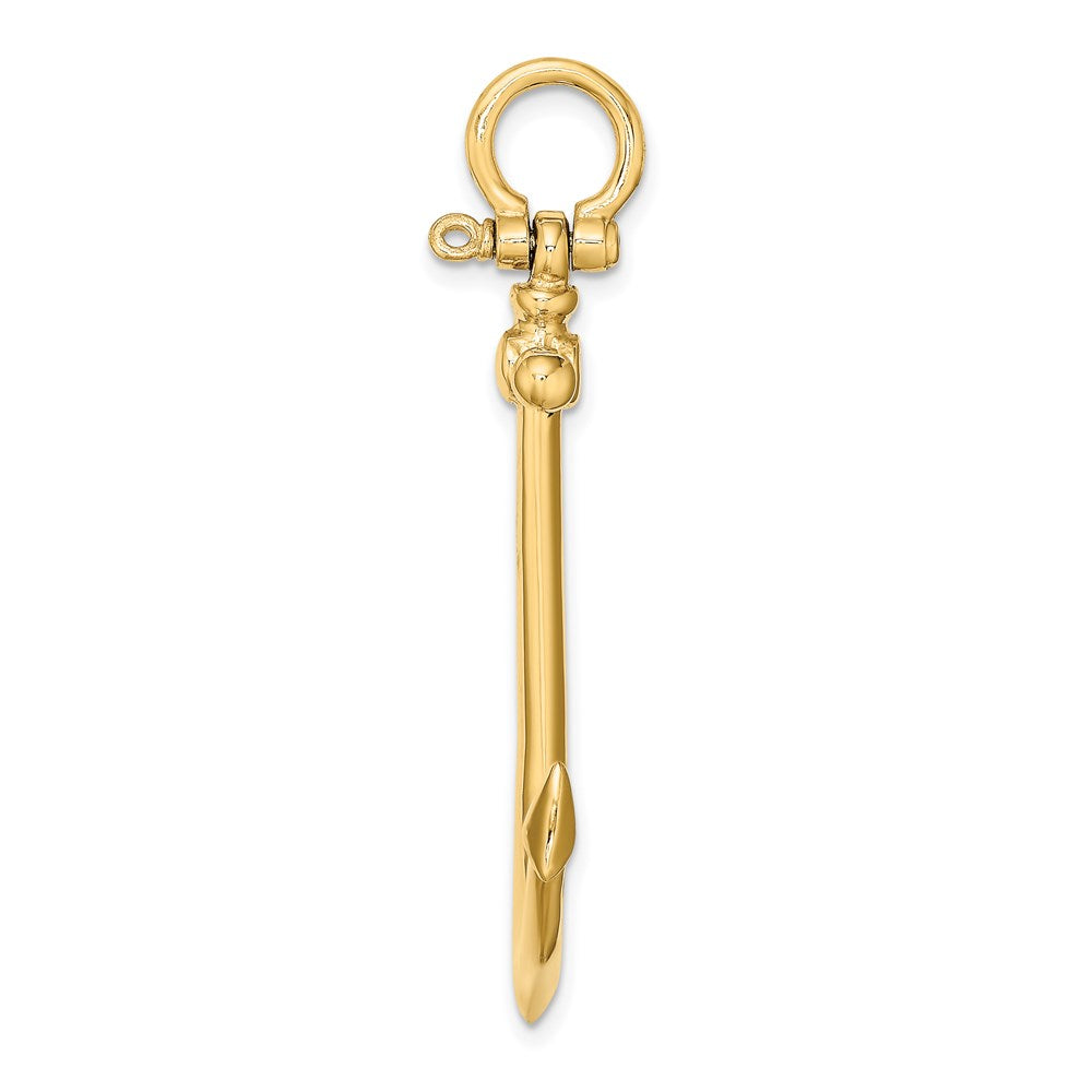 14K 3-D Large Anchor Charm