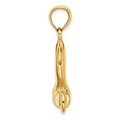 14K 3-D Large Shackle Link with Moveable Screw Charm