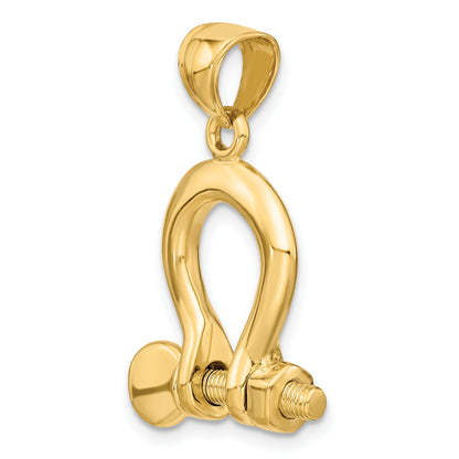 14K 3-D Large Shackle Link with Moveable Screw Charm