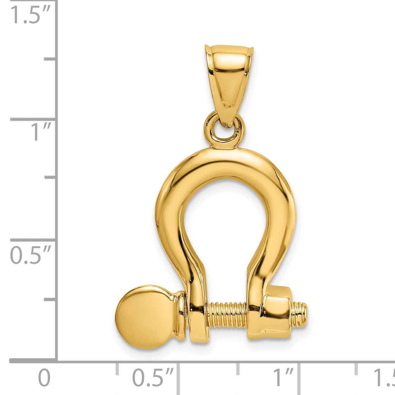 14K 3-D Large Shackle Link with Moveable Screw Charm