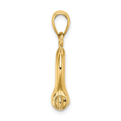 14K 3-D Medium Shackle Link with Moveable Screw Charm