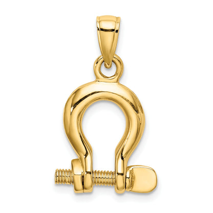 14K 3-D Medium Shackle Link with Moveable Screw Charm