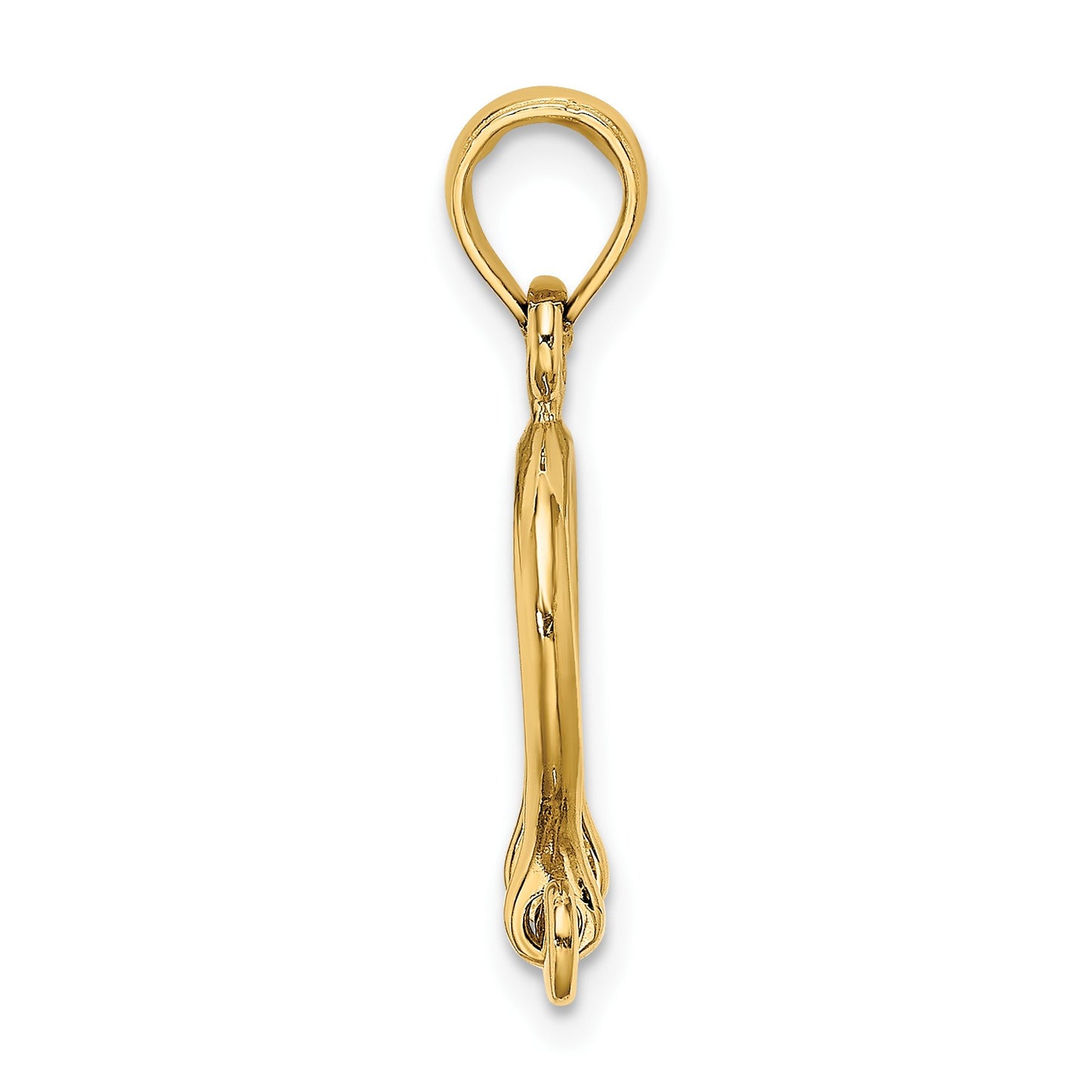 14K 3-D Small Shackle Link with Moveable Screw Charm