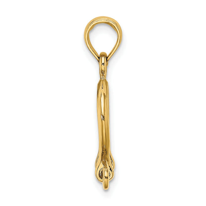 14K 3-D Small Shackle Link with Moveable Screw Charm