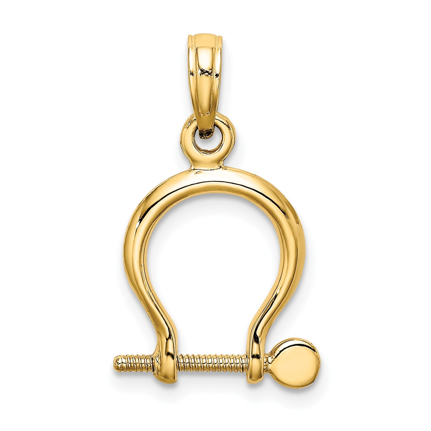 14K 3-D Small Shackle Link with Moveable Screw Charm