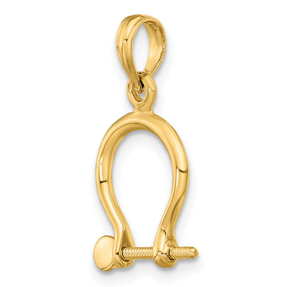 14K 3-D Small Shackle Link with Moveable Screw Charm