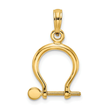 14K 3-D Small Shackle Link with Moveable Screw Charm