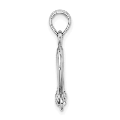14K White Gold 3-D Small Shackle Link with Moveable Screw Charm