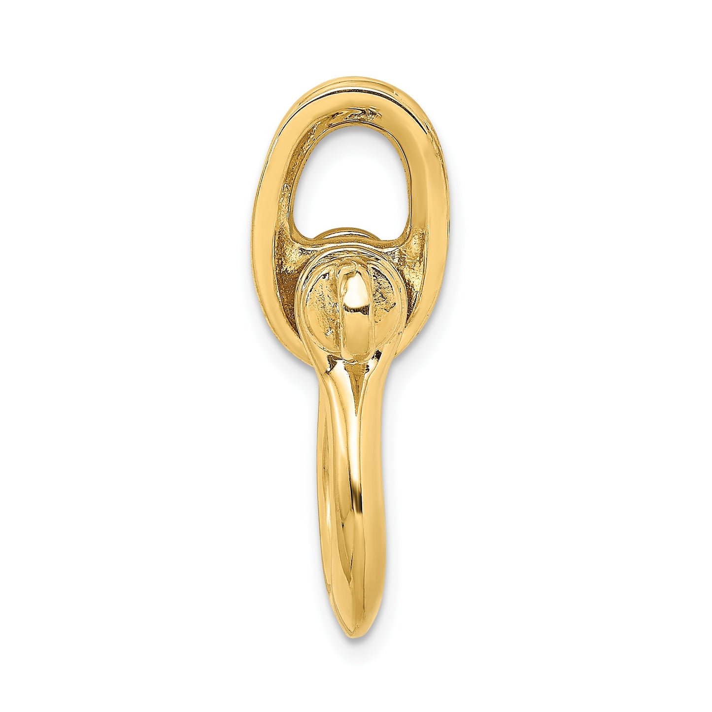 14K 3-D Large Shackle Link with Pulley Bail Charm