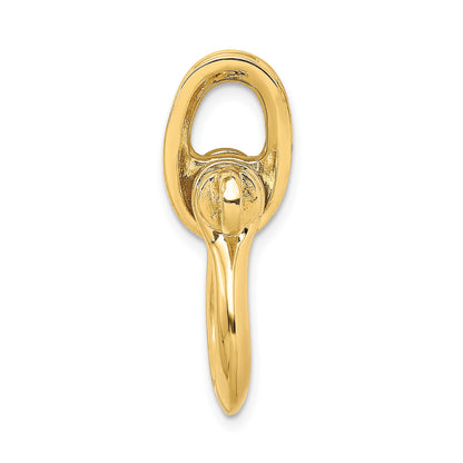 14K 3-D Large Shackle Link with Pulley Bail Charm