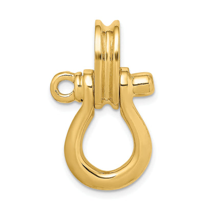 14K 3-D Large Shackle Link with Pulley Bail Charm