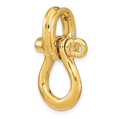14K 3-D Large Shackle Link with Pulley Bail Charm