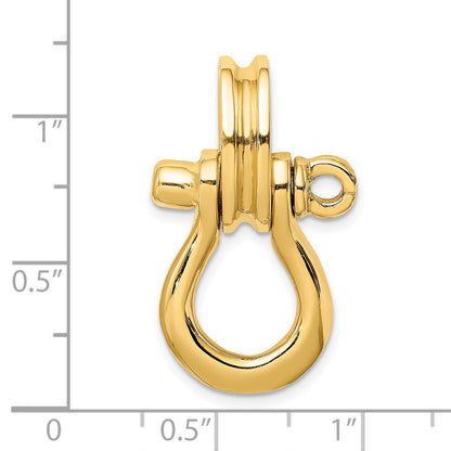 14K 3-D Large Shackle Link with Pulley Bail Charm