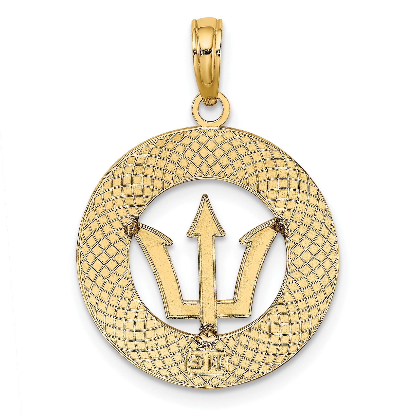 14K BARBADOS with Trident Spear Circle Charm
