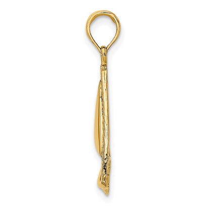 14K 2-D Sailboat Charm