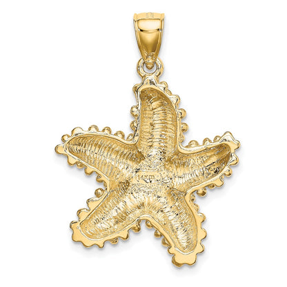 14K Textured Starfish Charm