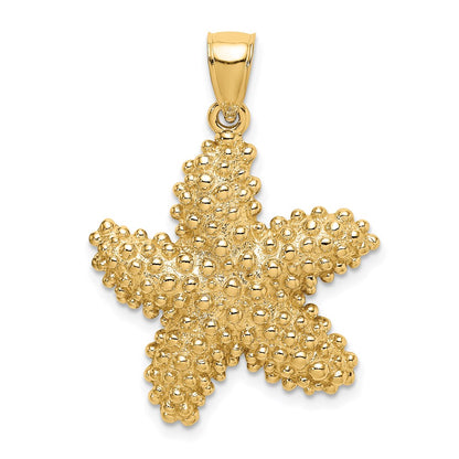 14K Textured Starfish Charm