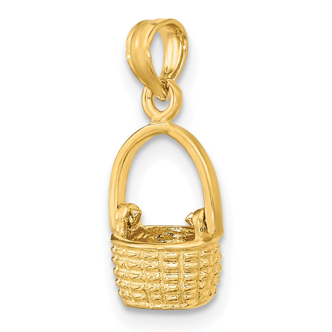 14K 3-D Moveable Handle Basket Charm