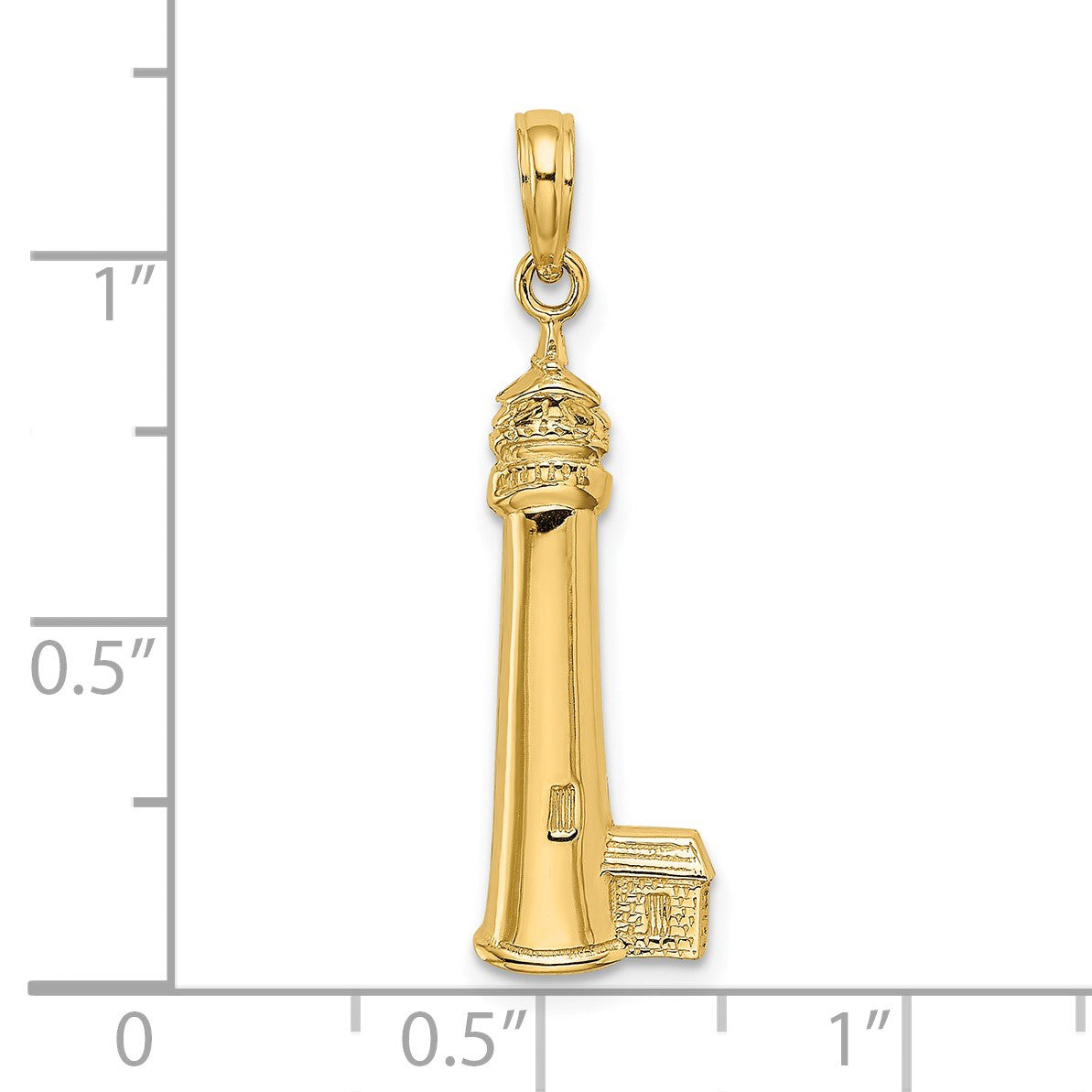 14K Polished Cape May Lighthouse Charm