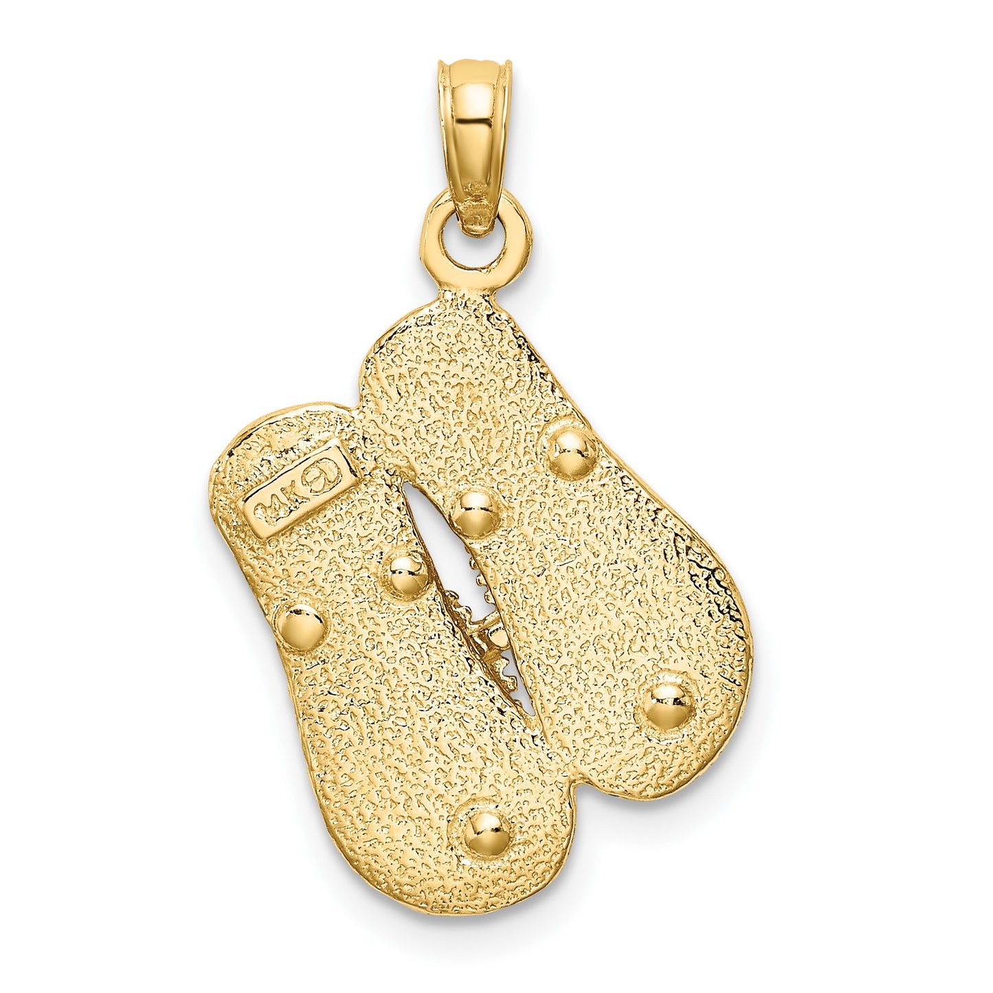 14K Textured Strap Double Flip-Flop Charm