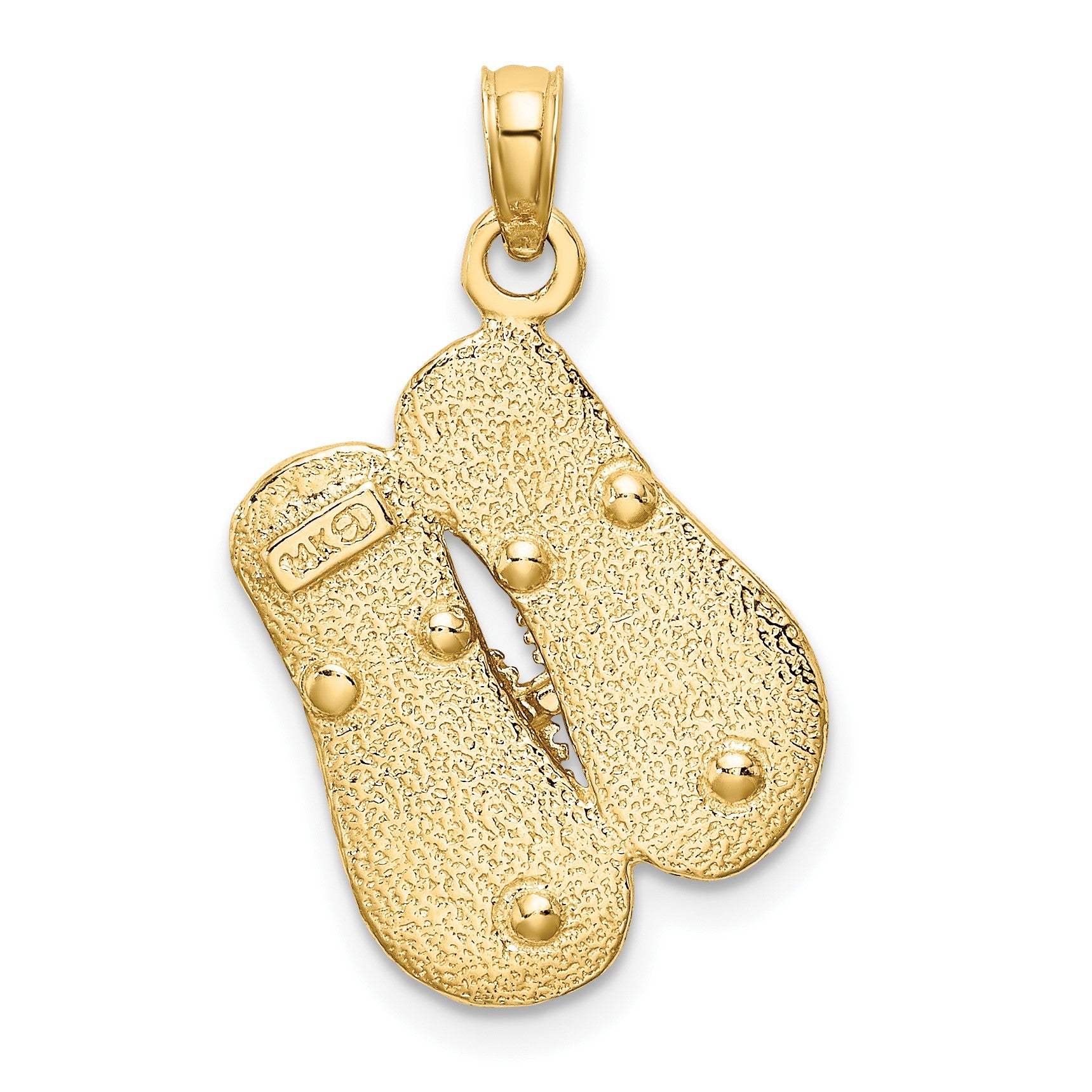 14K Textured Strap Double Flip-Flop Charm