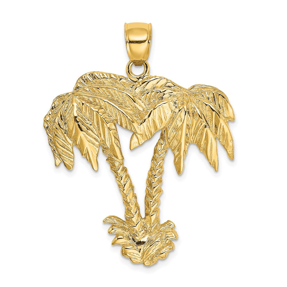 14K 2-D Double Palm Trees Charm