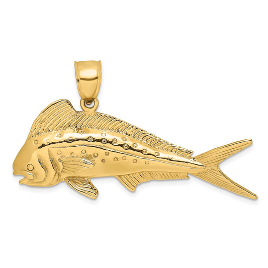 14K 3-D Female Dorado (Mahi-Mahi) Charm