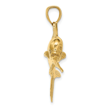 14K Large 3-D Male Dorado (Mahi-Mahi) Charm