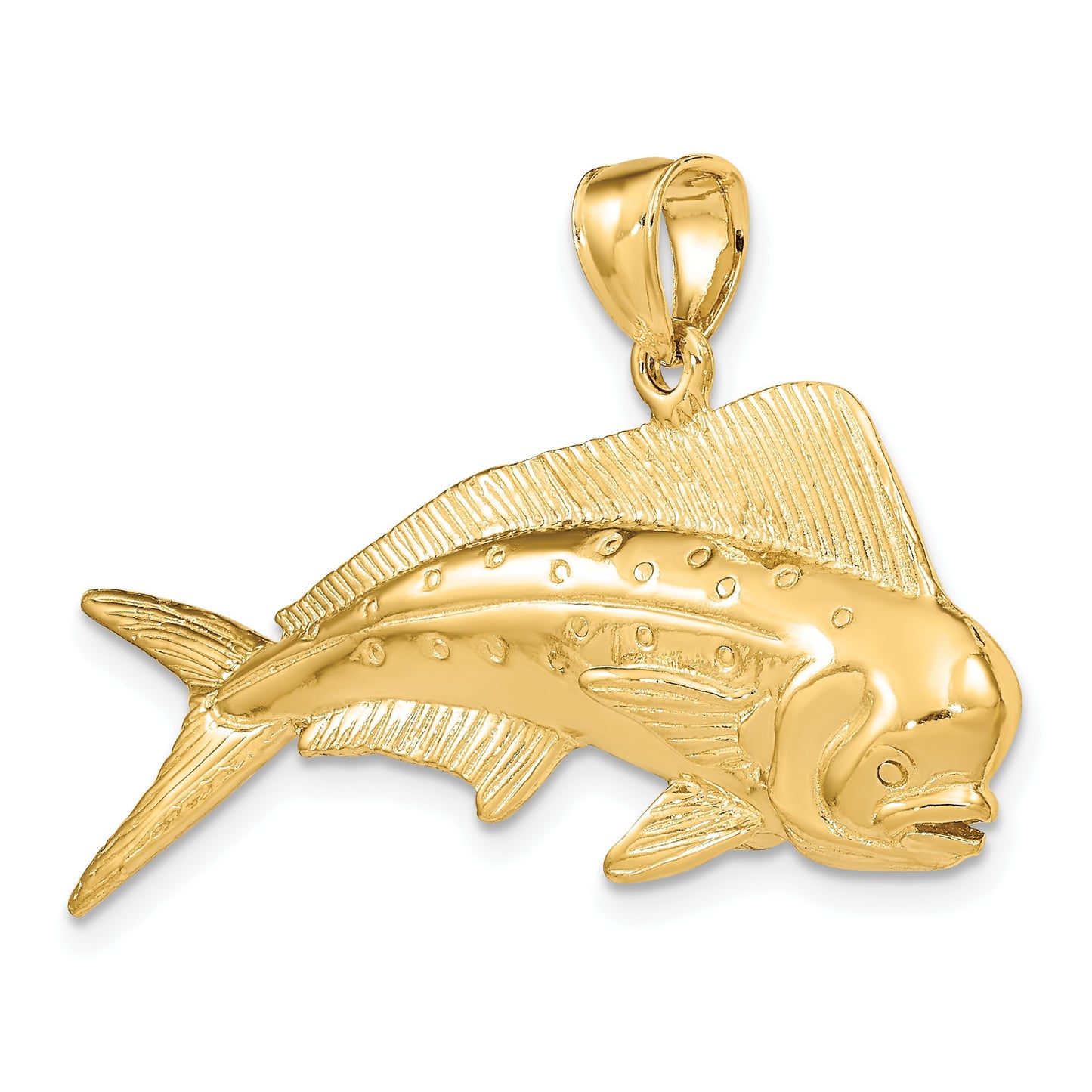 14K Large 3-D Male Dorado (Mahi-Mahi) Charm