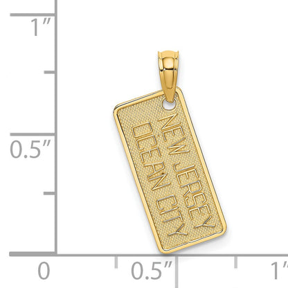 14K Texture Small NEW JERSEY OCEAN CITY License Plate Charm
