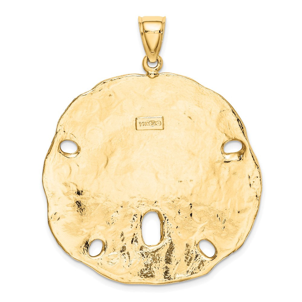 14K Polished Large Sand Dollar Charm