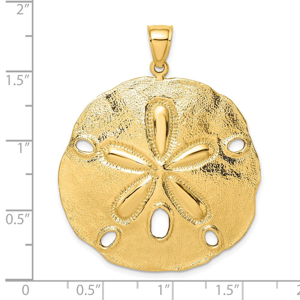 14K Polished Large Sand Dollar Charm