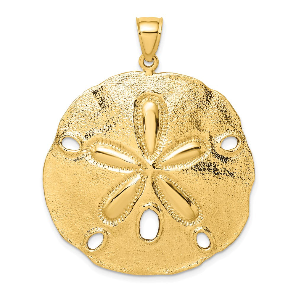 14K Polished Large Sand Dollar Charm