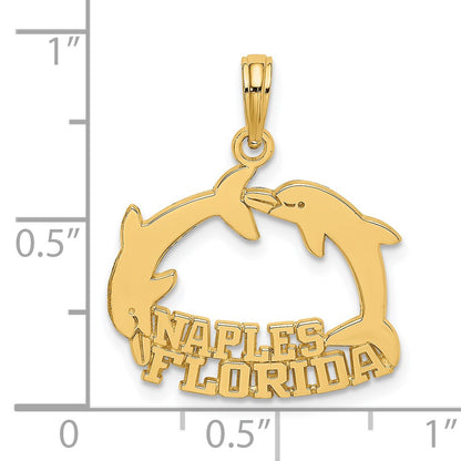 14K NAPLES FLORIDA Jumping Dolphins Charm