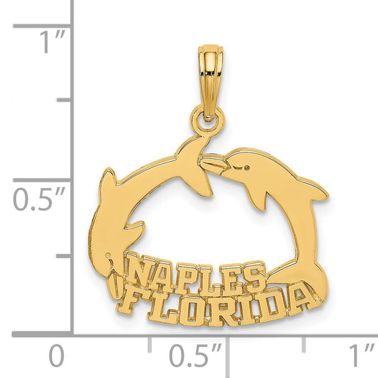 14K NAPLES FLORIDA Jumping Dolphins Charm