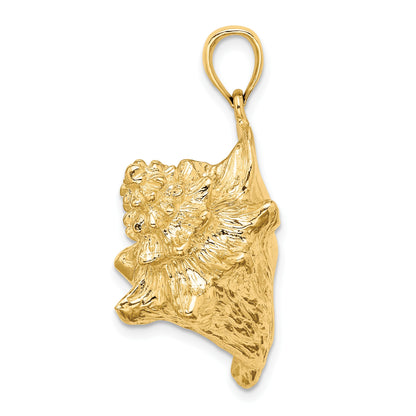 14K Large 3-D Conch Shell Charm