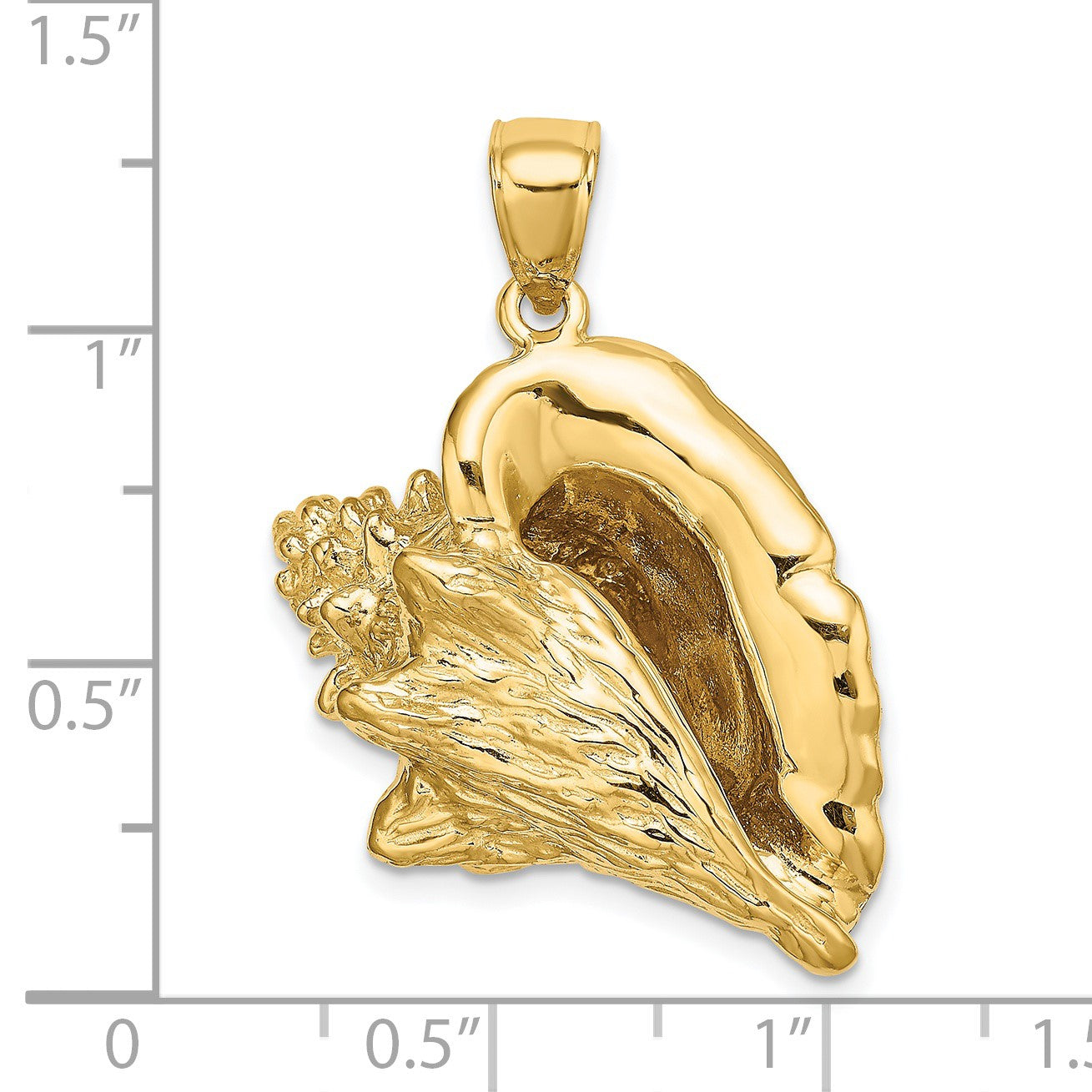 14K Large 3-D Conch Shell Charm