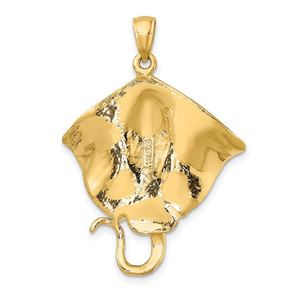 14k Polished Stingray Charm