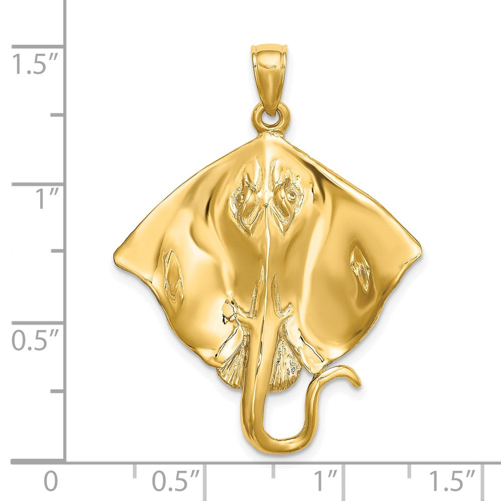 14k Polished Stingray Charm