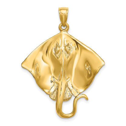 14k Polished Stingray Charm