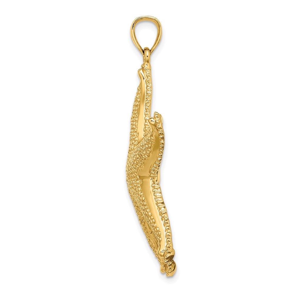 14K Textured Starfish Charm