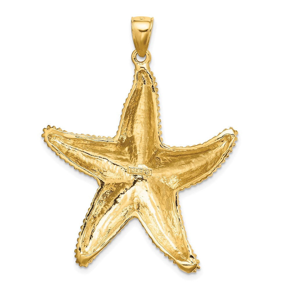 14K Textured Starfish Charm