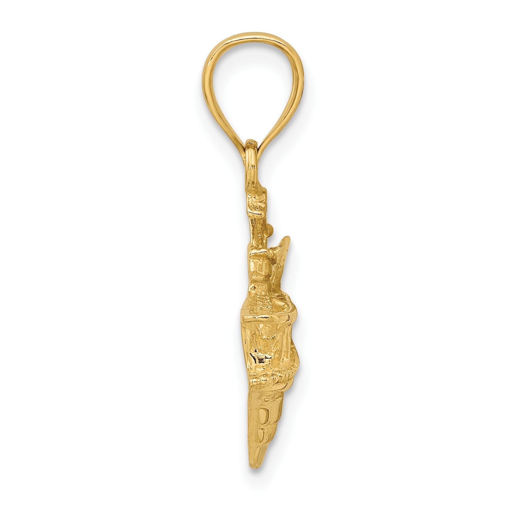 14K 2-D Fishing Boat Charm