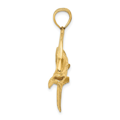 14K Large 2-D Female Dorado (Mahi-Mahi) Charm