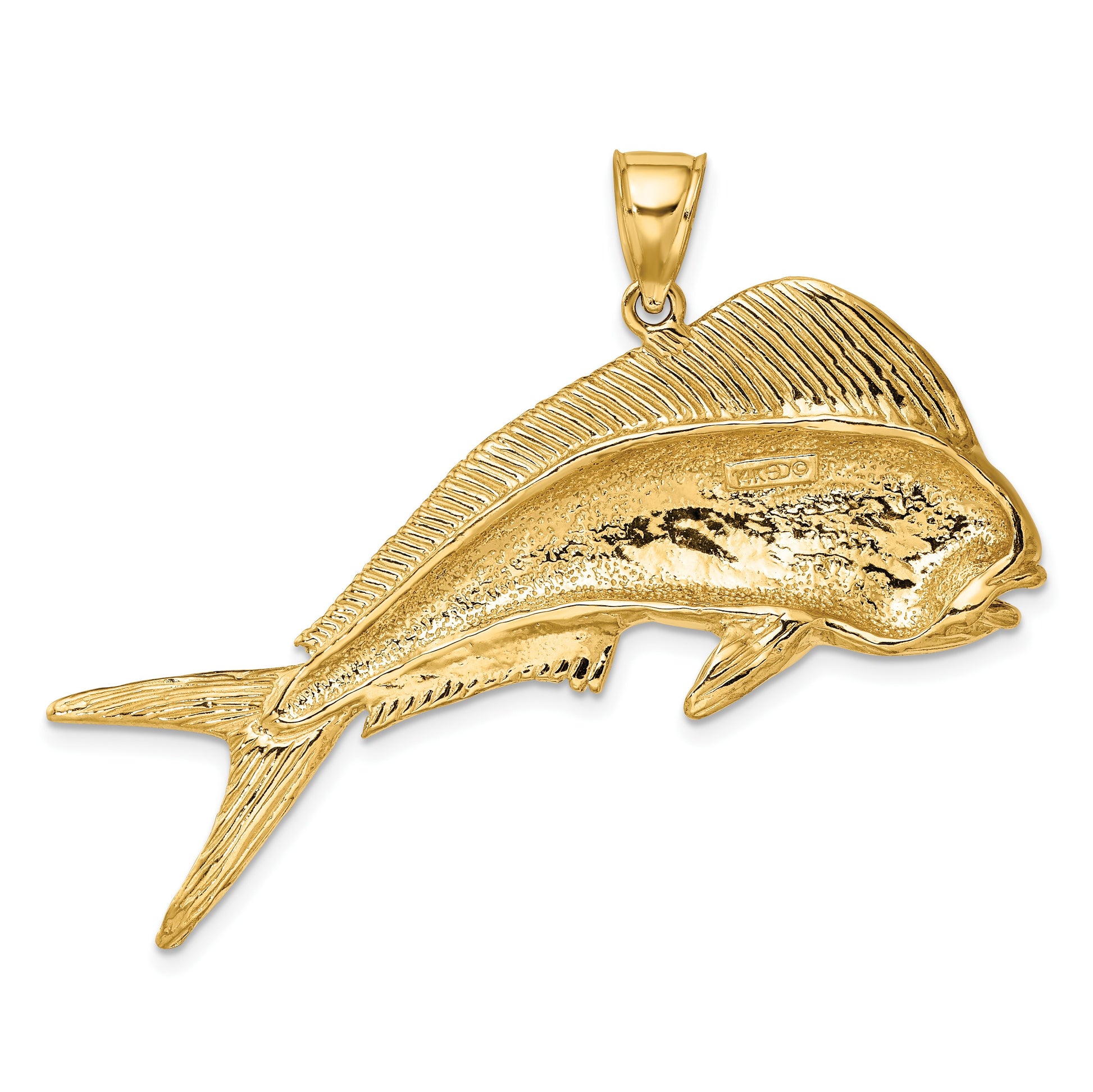 14K Large 2-D Female Dorado (Mahi-Mahi) Charm