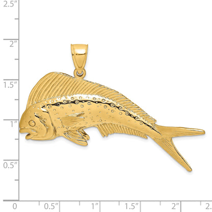 14K Large 2-D Female Dorado (Mahi-Mahi) Charm