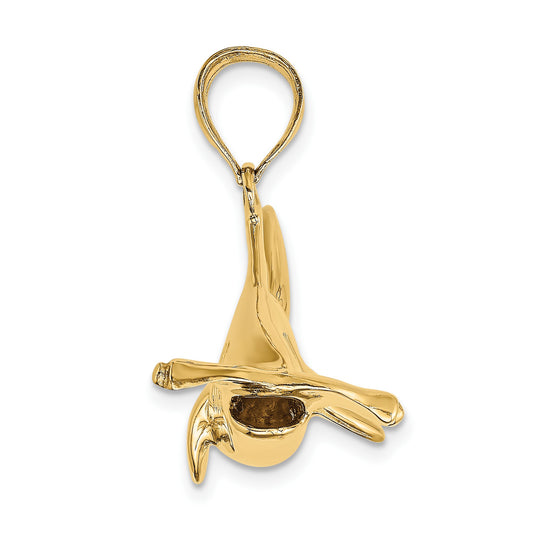 14K Large 3-D Hammerhead Shark Charm