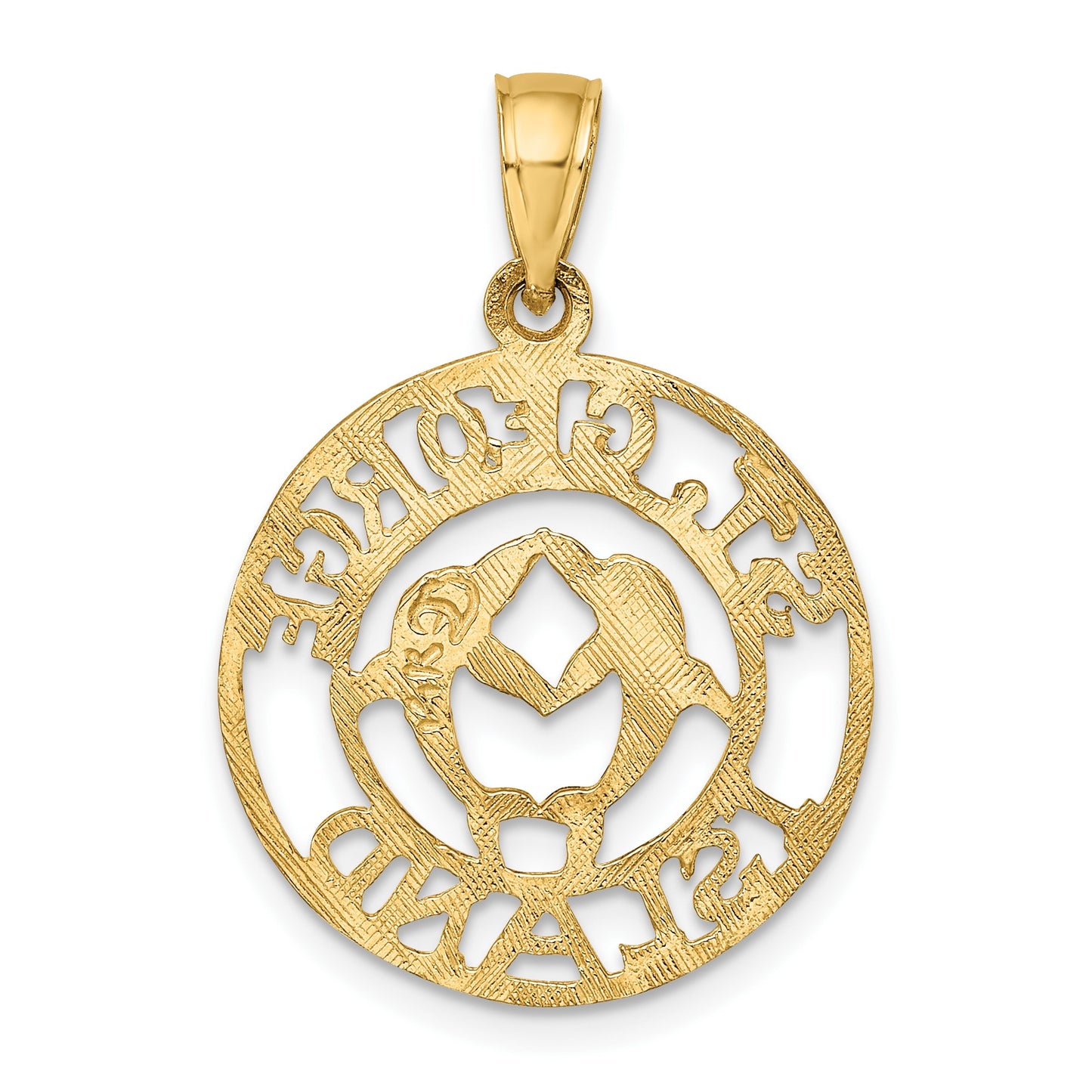 14K ST. GEORGE ISLAND with DOLPHINS Circle Charm